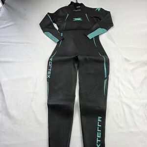 Xterra Vortex Wetsuit Womens Medium Black Teal Full Suit Back Zip Swim Triathlon